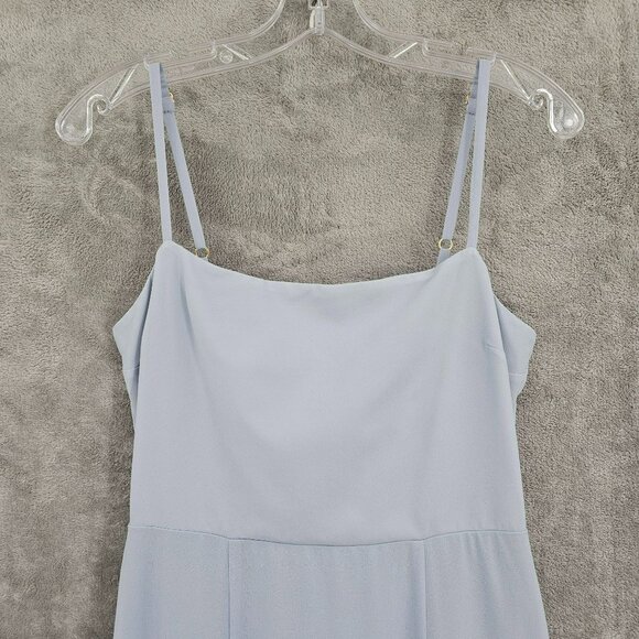 Show Me Your Mumu SMYM Lauren Tie Back Chiffon ALine Gown Dress M Steel Blue New - Picture 3 of 14